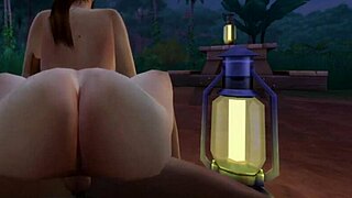 Black man gets hot and steamy with Lara Croft in the jungle camp