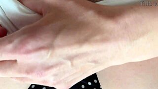 Close up of a 18-year-old girl's hairy and wet vagina while being fingered