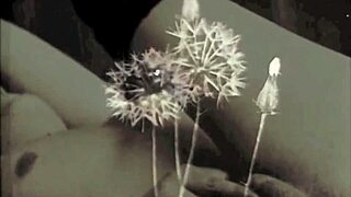 Mummification and hairy pussy in retro masturbation video