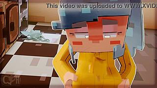 Animated Minecraft porn with anime-style characters