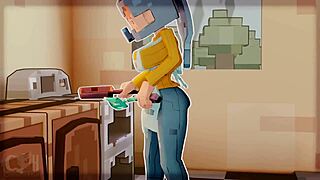 Animated Minecraft porn with anime-style characters