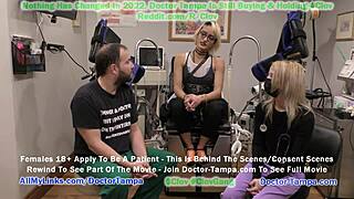 Gyno exam and speculum action for a shaved pussy lover