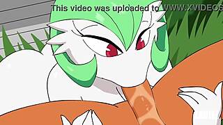Enjoying some hot sex with a big-chested babe while riding the dick like in the Pokémon's move