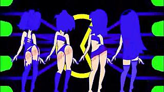 Hot anime girls dance in this cartoon porn video