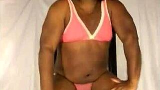 Beautiful transsexual dancer performs hot twerk dance moves