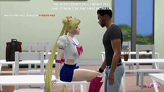 Cheating wife in 3D Sailor Moon hentai gets humiliated