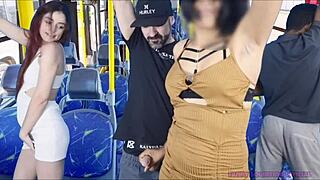 Public humiliation: Punk chick gets drenched with piss in front of everyone on the bus