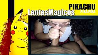 Young and naughty schoolgirl with glasses gets a lesson in sucking