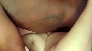 Amateur white pawg gets some big black cock action