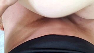 A happy housewife with a smooth and naked vagina gets cum inside her vagina