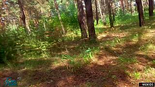 Russian stepbrother gets a wet creampie outdoors