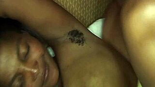 Big boobed black beauty gets facial and cock worship