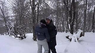 Hot student gives blow job to her professor after the ski lesson