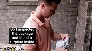 A male adult entertainment salesperson services a client with a sex toy
