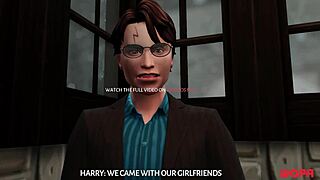 Horns wait as Ginny and Hermione get naughty