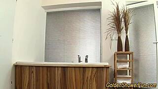 Golden shower with a cum-covered whore in high definition video