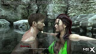 Play a porn game with a hot cartoon character and get some action in the kitchen and on the motorcycle