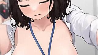 Beautiful anime girl gets cum inside her while riding a cock and talking on the phone