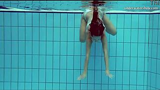 Hot Hungarian woman Nata goes for a swim and gets horny