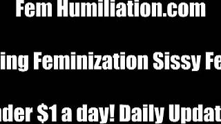 A bi crossdresser’s humiliation and pleasure with a POV dildo