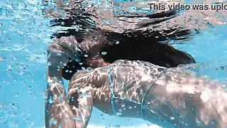 Tiny Hungarian beauty Lana swims naked for you