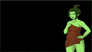 Adult cartoon with big-boobed women, Visual novel-style porn game
