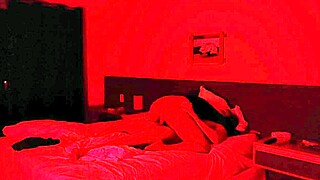 Black beauty gets her ass spanked and fucked while watching a horror movie