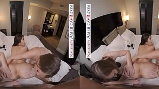 POV holiday party with lesbian action and hardcore sex