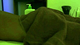 Muscular masseur seduces slutty girlfriend on the desk