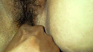 A hairy vagina of a mature woman Bhabhi is stimulated by her lover