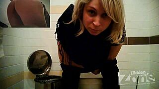 Blue pantied blonde's hidden camera spy porn