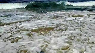 Public beach adventure with my wife in Mallorca