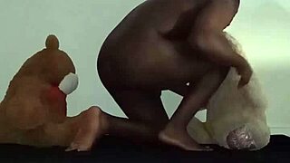 Furry threesome with brown and white toy bears