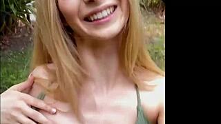 Step-sister’s athletic body in doggy style on the porch