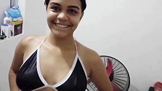 Skinny Latina gets pumppad and rides dick like expert