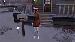 A red-haired beauty’s solo pleasure in the middle of winter in Whimsville