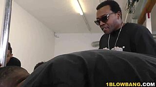 Ashley Adams in a hot interracial gang bang scene with a big black cock