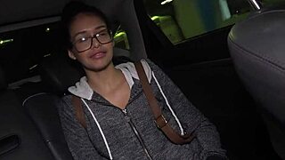 Beautiful woman travels across the country to perform her first porn scene
