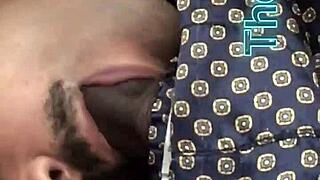 Black bull gets a rough blowjob in a gangbang scene
