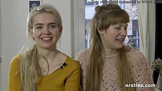 Amateur lesbians try out anal beads and a dildo