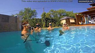 An orgy with my ex girlfriend Eva Sasalka in the pool