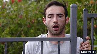 Fitness enthusiast seduces mother-in-law outdoors