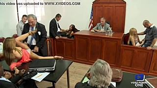 These hot French blondes got wild in court before the judge.