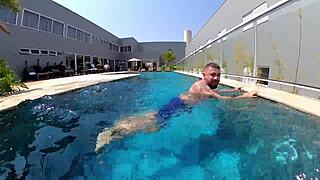 Married woman has poolside affair with unknown pool attendant