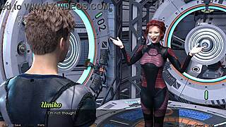 Asian MILF scientist in space, showing off her assets