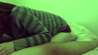 A brunette couple enjoys smoking and oral sex in bed