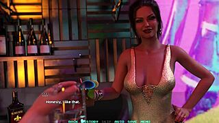 Big tits brunette gets creampied in 3D dating game