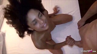 German hotel room action with black teen and amateur