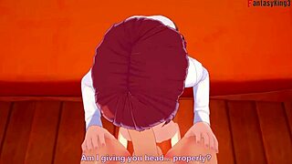 See through hentai with chained Makima in free POV