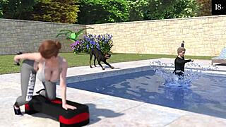Mother-in-law’s boobs and big dick in girl’s house in animated porn